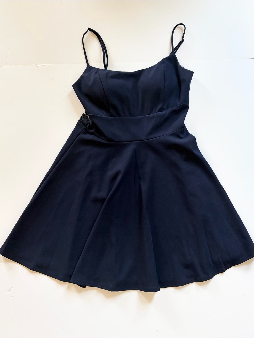 Classic Dark Blue Spaghetti-Strap Fit & Flare Dress Size 9